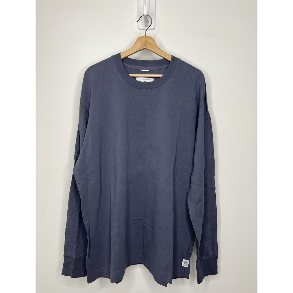 Reigning Champ Shirt Mens XL Blue Long Sleeve Crewneck Cotton Pullover Casual
